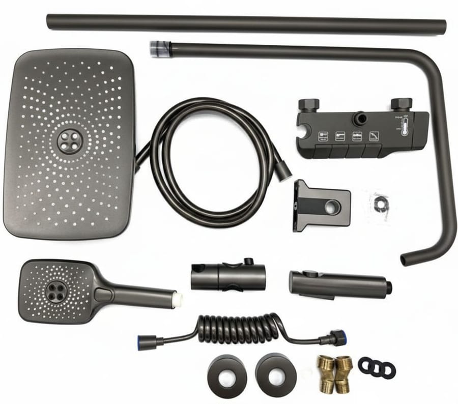 PİYANO ROBOT DUŞ SETİ METALİK GRİ