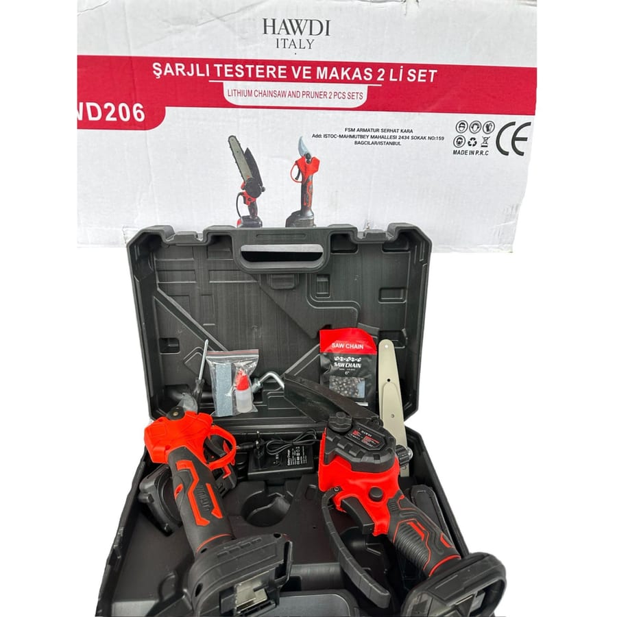 HWD206 ŞARJLI TESTERE VE MAKAS 2Lİ SET
